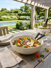 Load image into Gallery viewer, Vitali Shell Brass & Rattan Salad Servers