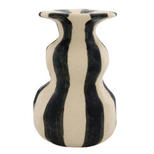 Load image into Gallery viewer, Black Striped Ceramic Candle Holder - Large