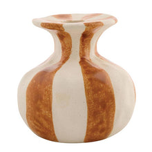 Load image into Gallery viewer, Orange Striped Ceramic Candle Holder - Small
