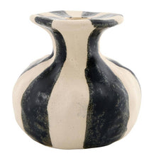 Load image into Gallery viewer, Black Striped Ceramic Candle Holder - Small
