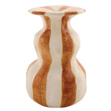 Load image into Gallery viewer, Orange Striped Ceramic Candle Holder - Large
