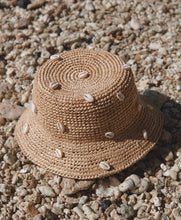 Load image into Gallery viewer, Cowry Shell Raffia Bucket Hat
