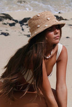 Load image into Gallery viewer, Cowry Shell Raffia Bucket Hat

